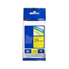 Fita laminada. Texto preto sobre fundo amarelo. Largura: 24 mm. Comprimento: 8 m - Brother TZe651