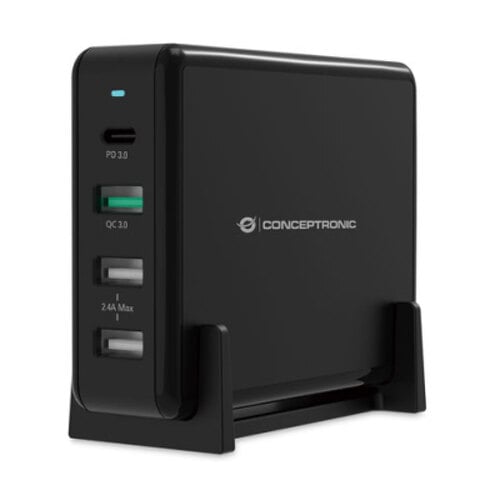 CONCEPTRONIC ESTAÇÃO CARREGAMENTO DESKTOP 4 PORT 65W - Conceptronic 120548803101