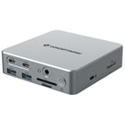 Hub USB Conceptronic Base USB-C: 2x HDMI, 1x DP, 4x USB-C, 1x RJ45, adaptador de áudio de 3,5 mm, 120 W - Conceptronic DONN25G