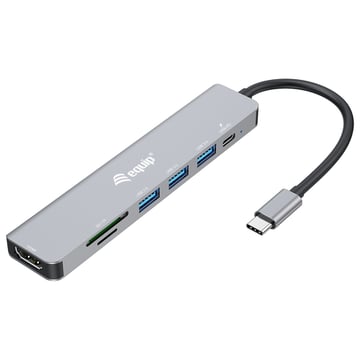 EQUIP DOCK USB-C 7 IN 1 / HDMI 4K/60HZ - 3X USB3.2 + MICRO SD READER 100W PD - Equip 133494
