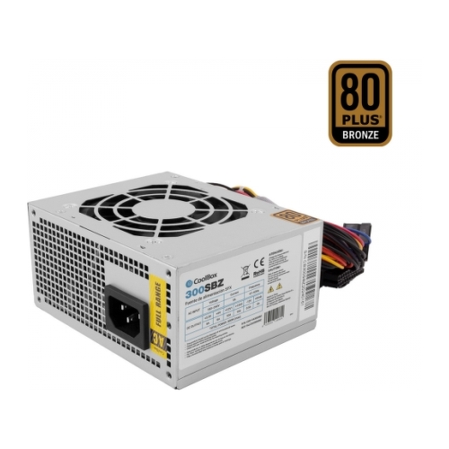 Fonte de alimentação Coolbox SFX 300W - Certificação 80PLUS Bronze - Eficiência energética - Design compacto - Cor cinzenta - Coolbox 298457