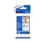 Fita não laminada. Texto preto sobre fundo branco. Largura: 9 mm. Comprimento: 8 m - Brother TZeN221