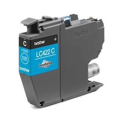 Cartucho original Brother de tinta cião Duração estimada: até 550 páginas (segundo ISO/IEC 24711) - Brother LC422C