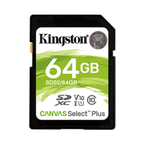 Cartão Memória SDHC 64GB KINGSTON Canvas Select Plus 100R C10 UHS-I U1 V10 - Kingston KINSDS2/64GB