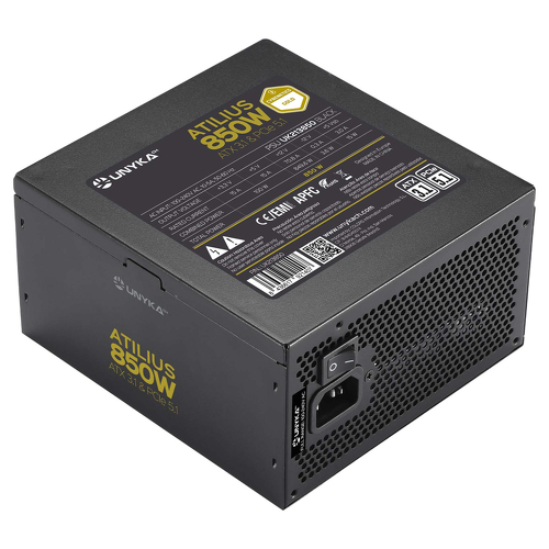 Unykach Fonte de Alimentação Gaming Atilius 3.1 850W-BLACK - GOLD Full Range - Unykach UK213850