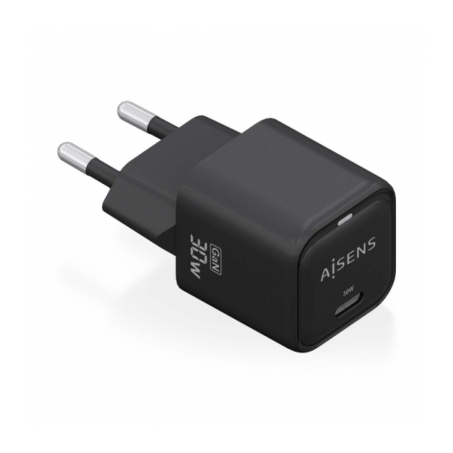 Carregador Aisens USB-C 30W - Alta eficiência energética - Design moderno e elegante - Tecnologia AI para carregamento rápido - Várias protecções de segurança - Aisens 284842