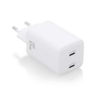 Carregador Aisens USB-C 65W - Alta eficiência energética - Tecnologia AI - Múltiplas protecções - Carregamento rápido e seguro - Compatível com PD3.0 e outros protocolos - 2 portas USB-C - Aisens 284887