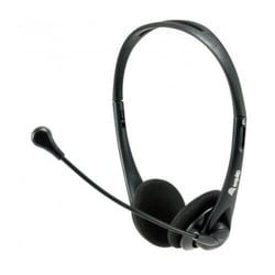 Equipar altifalantes estéreo com microfone flexível - Banda para a cabeça ajustável - Almofadas para os ouvidos almofadadas - Controlos no cabo - Ficha de 3,5 mm - Equipar 245304