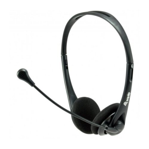 Equipar altifalantes estéreo com microfone flexível - Banda para a cabeça ajustável - Almofadas para os ouvidos almofadadas - Controlos no cabo - Ficha de 3,5 mm - Equipar 245304