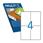 Multi3 Embalagem de 2.000 etiquetas brancas com rebordo reto, tamanho 105,0X148,0mm, com adesivo permanente para múltiplas utilizações - Multi3 199536