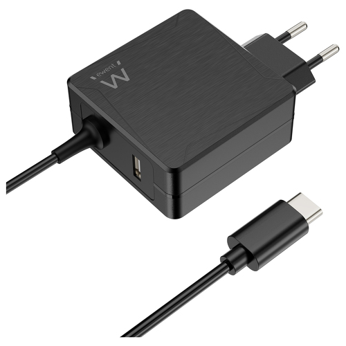 EWENT CARREGADOR PORTATIL USB-C + 1xUSB POWER DELIVERY 65W - Ewent EW39878