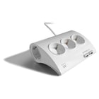 EWENT BLOCO TOMADAS 5x DESKTOP 1.5M + 2USB PORT WHITE - Ewent EW3935