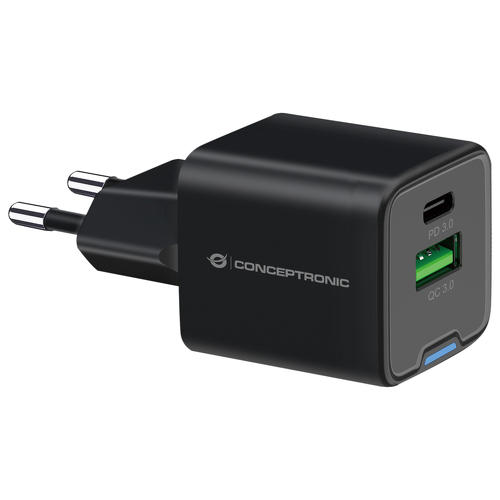 CONCEPTRONIC ALTHEA15B 2-PORT 20W GAN USB PD CHARGER USB-C X 1 - Conceptronic ALTHEA15B