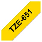 Brother TZe651 Cinta Laminada Generica de Etiquetas - Texto negro sobre fondo amarillo - Ancho 24mm x 8 metros - Genérico BR-TZE651