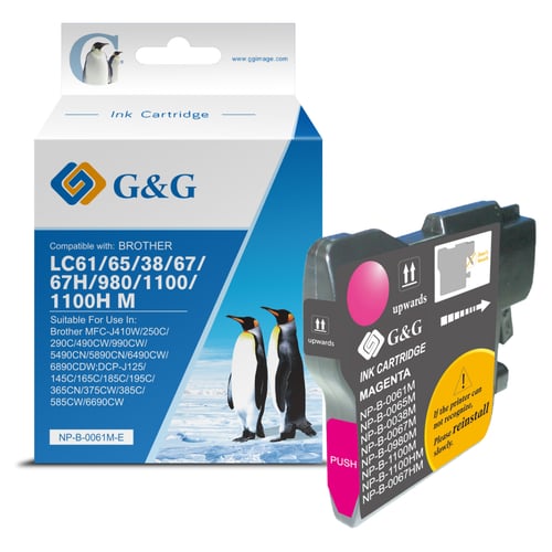 G&G Brother LC980/LC1100 Magenta Cartucho de Tinta Compatível, 16 ml - Tinteiro Compatível LC980M/LC1100M