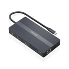 Conversor USB-C 12 em 1 da Aisens - Caixa de alumínio - Leve e portátil - Ligação de 3 ecrãs - Alimentação 100W - Ethernet RJ45 - Portas USB-A e USB-C - Leitores de cartões SD e Micro SD - Aisens 284947