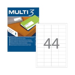 Etiquetas 048,5x025,4mm 100Fls A4 Multi3 4400un - Multi3 APL4717