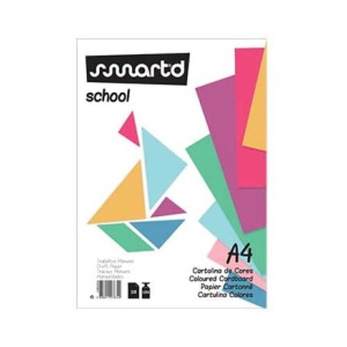 Bloco Cartolina A4 Cores Sortidas 180g 10 Folhas - SmartD 1085605