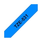 Fita Laminada 12mmx8mts Fundo Azul / Texto Preto - Brother BROTZ531