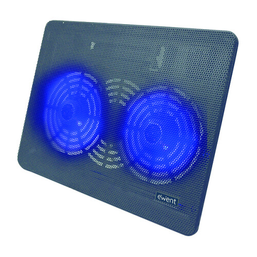 EWENT NOTEBOOK COOLING 17" 2 SILENT LED FAN USB - Ewent EW1256