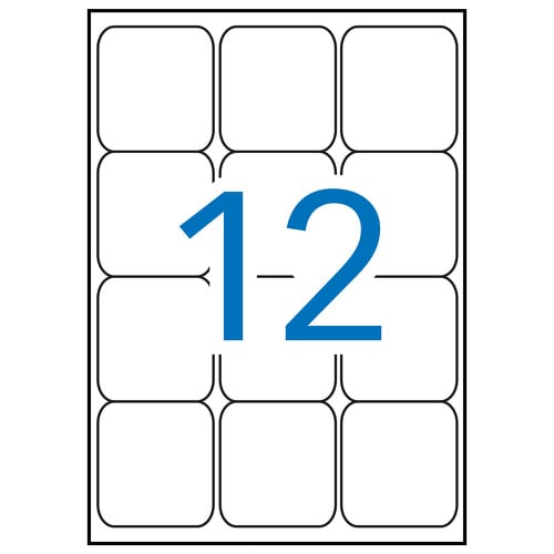 Apli Etiquetas Brancas Permanentes 63.5 x 72.0mm 100 folhas - APLI 205056