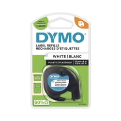 Fita 12mmx4m Plástico Texto Preto / Fundo Branco (91201) S0721660 - Dymo 12791201