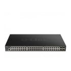 D-Link Semi-Manageable 48 Portas Gigabit PoE 370W + 4 SFP+ 10G Switch - D-Link DGS-1250-52XMP/E