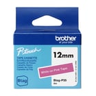 Fita Btag-P35, 12mm, branco sobre rosa - Brother BTAG-P35