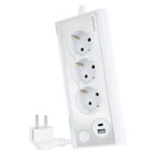 Power Strip Nanocable Desktop com 3x Shuckos, 1x USB-C e 1x USB-A - Iluminação LED com Interruptor - Cabo de 1,50m - Nanocable 10.37.0013-W