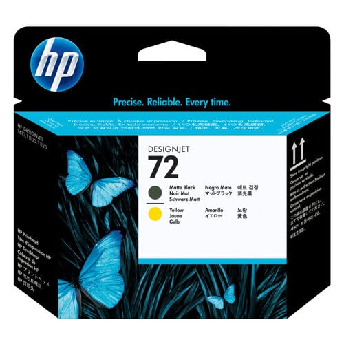 Cabeça de impressão original HP 72 - preto fosco e amarelo - C9384A - HP C9384A