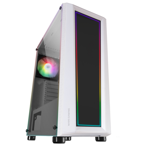 Caixa MARS GAMING MC-ART ATX CASE, DUAL GLASS, DRAWING ART SYSTEM, 12CM FRGB, WHITE - Mars Gaming MCARTW