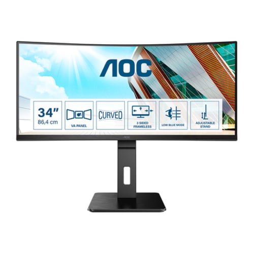 AOC MONITOR VA 34" 21:9 QHD CURVO HDMI DP USB COLUNAS HAS CU34P2A - AOC CU34P2A