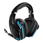 Logitech G935 Auscultadores sem fios para jogos DTS 7.1 LightSync com microfone - Iluminação RGB - Autonomia até 12h - Microfone dobrável - Banda para a cabeça ajustável - Almofadas almofadadas - Controlos no ouvido - Preto - Logitech 981-000744