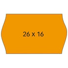 Etiquetas amovíveis laranja Apli 26x16mm para máquinas de preços de 2 linhas - Embalagem de 6 rolos - Bordos sinusoidais - Alta qualidade de marcação - APLI 21161616