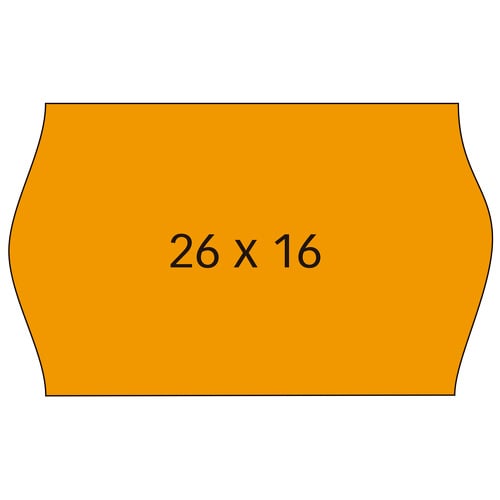 Etiquetas amovíveis laranja Apli 26x16mm para máquinas de preços de 2 linhas - Embalagem de 6 rolos - Bordos sinusoidais - Alta qualidade de marcação - APLI 21161616
