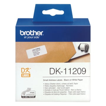 Etiquetas pré-cortadas de direção pequenas (Papel térmico). 800 etiquetas brancas de 29 x 62 mm - Brother DK11209