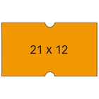 Etiquetas laranja Apli para máquinas de calcular preços de 1 linha - Tamanho 21x12mm - Embalagem de 6 rolos - Adesivo permanente - Compatível com os modelos 101418 e 101948 - APLI 211586