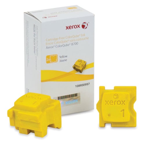 Xerox Tinta Sólida Amarela Genuína ColorQube 8700/8900 (2 Sticks, rendimento 4.200 páginas) - Xerox 108R00997