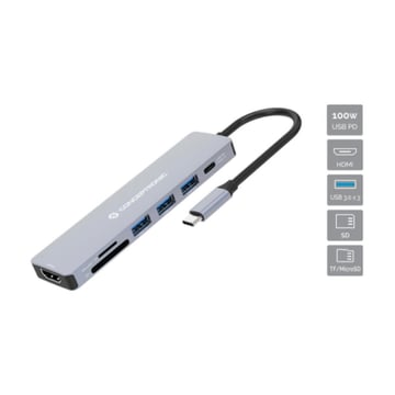 CONCEPTRONIC DOCK USB-C HDMI 3xUSB3 CARD READER PD 100W - Conceptronic 110519207101