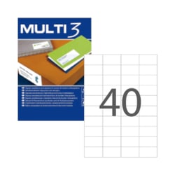 Etiquetas 052,5x029,7mm 100Fls Multi3 4000un - Multi3 APL04719