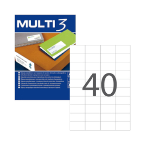 Etiquetas 052,5x029,7mm 100Fls Multi3 4000un - Multi3 APL04719