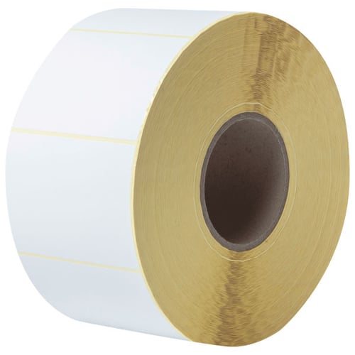 4 rolos de etiquetas pré-cortadas de transferência térmica com acabamento semi-brilhante de 102 x 74mm (2.900 etiquetas por rolo) - Brother BCS1J074102203