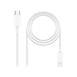 Nanocabo USB-C Macho para Lightning Macho 1m - Cor Branca - Nanocable 10.10.0601