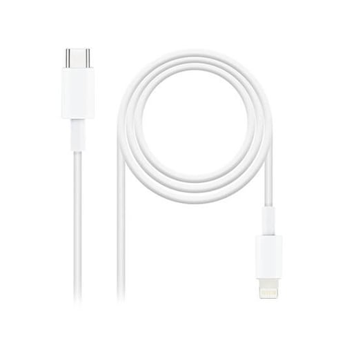 Nanocabo USB-C Macho para Lightning Macho 1m - Cor Branca - Nanocable 10.10.0601