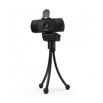 Krom Kam Webcam Full HD 1080p - Microfone incorporado - USB 2.0 - Proteção de privacidade - Inclui tripé metálico - Ângulo de visão de 110º - Cor preta - Krom NXKromKAM