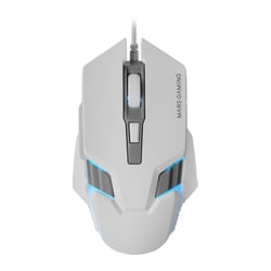 MARS GAMING MM024 RGB GAMING MOUSE 4000DPI OPTICAL SENSOR MECHANICAL HUANO SWITCHES ON-THE-FLY 1200/2400/3200/4000DPI WHITE - Mars Gaming MM024W