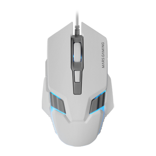 MARS GAMING MM024 RGB GAMING MOUSE 4000DPI OPTICAL SENSOR MECHANICAL HUANO SWITCHES ON-THE-FLY 1200/2400/3200/4000DPI WHITE - Mars Gaming MM024W