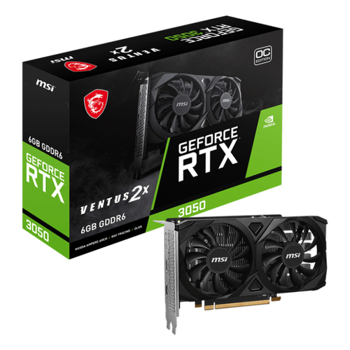 MSI VGA RTX 3050 6GB VENTUS GEFORCE NVIDIA GDDR6 HDMI 3DP 2X - MSI 912-V812-056
