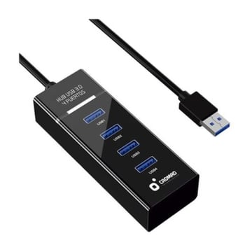 Cromad Cable USB 3.0 - Longitud 30cm - Velocidad de Transferencia 5 Gbps - 4 Puertos - No Requiere Instalacion - Compatible con Todos los Sistemas Operativos - Color Negro - Cromad CR1119