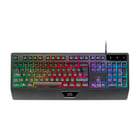 MARS GAMING MK124 H-MECH ERGONOMIC FULL KEYBOARD INTEGRATED PALM REST FRGB RAINBOW LIGHTING ADVANCED ANTI-GHOSTING MULTI-PLATFORM CO - Mars Gaming MK124PT